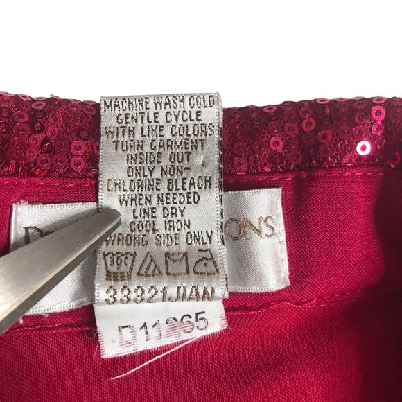 Drapers & Damons Vest Womens Petite Small Pink Sequin Full Zip Stretch Classic - Picture 4 of 10